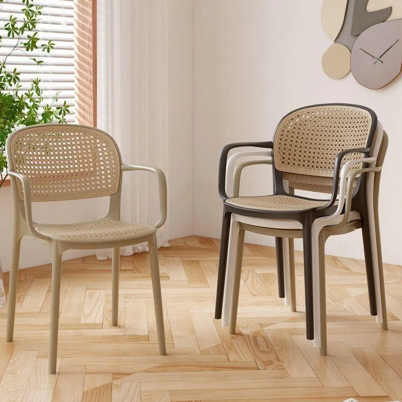 Dining Chairs Living Room Kitchen Dresser Chairs Events Mid-century Design Armchair Rattan Sillas Para Comedor Home Furniture