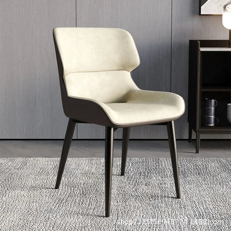 Nordic Dining Chairs Beige Ergonomics Bedroom Furniture Padded Backrest Living Room Lounge Chair Sillas De Comedor Hotel