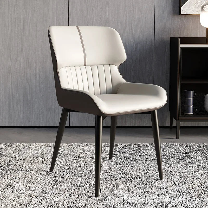 Nordic Dining Chairs Beige Ergonomics Bedroom Furniture Padded Backrest Living Room Lounge Chair Sillas De Comedor Hotel