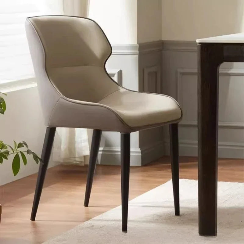 Nordic Dining Chairs Beige Ergonomics Bedroom Furniture Padded Backrest Living Room Lounge Chair Sillas De Comedor Hotel