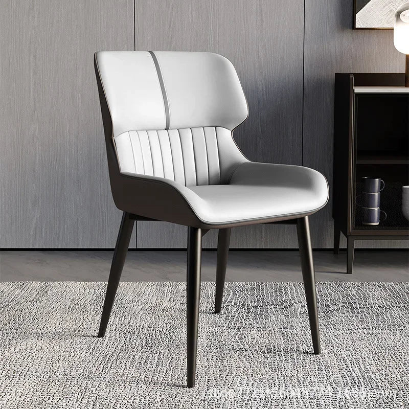 Nordic Dining Chairs Beige Ergonomics Bedroom Furniture Padded Backrest Living Room Lounge Chair Sillas De Comedor Hotel