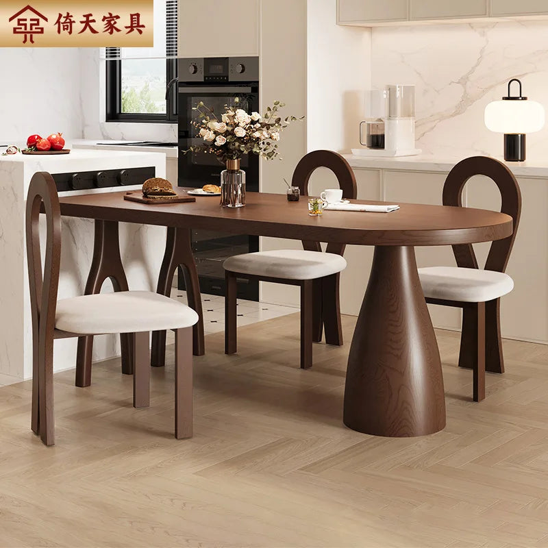 (VIP9)Solid Small Apartment Home Desk Rectangular Dining Table Wooden Dining Table and Chair Combination