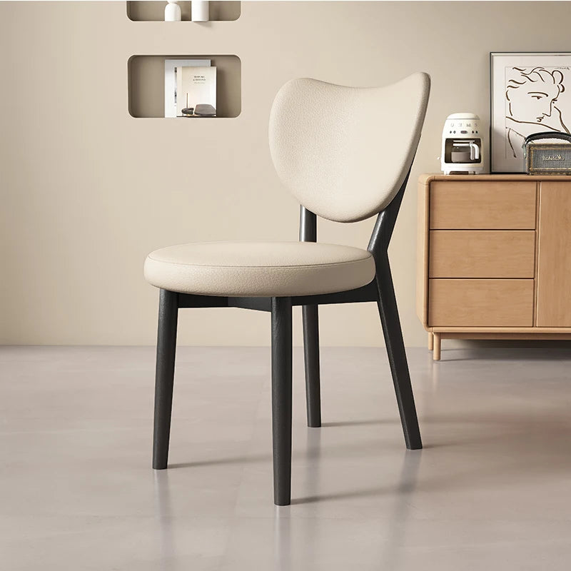 Solid Wood Nordic Fashion Dining Chair Modern Minimalism Stylish Home Lounge Armchair Mooi En Duurzaam Dining Room Furniture