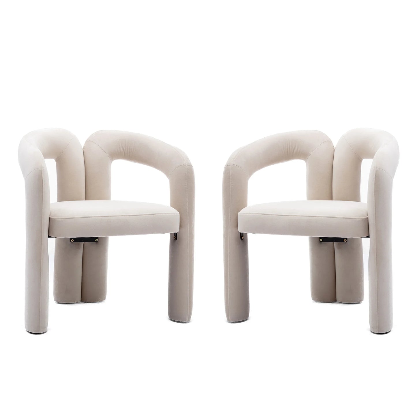 LVHOM Set of 2 Modern Velvet Dining Chairs for Living Room and Kitchen, Padded Dining Chairs with Hollow Back, Leisure Chair