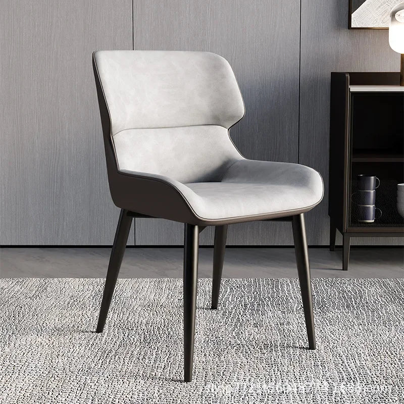 Nordic Dining Chairs Beige Ergonomics Bedroom Furniture Padded Backrest Living Room Lounge Chair Sillas De Comedor Hotel