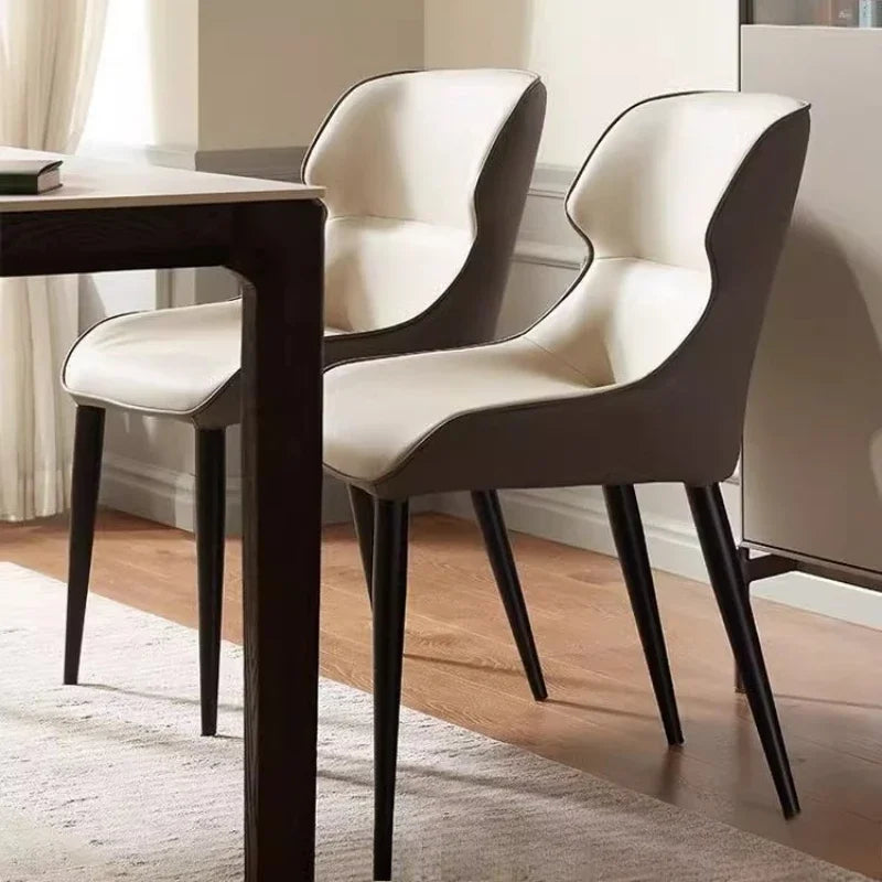 Nordic Dining Chairs Beige Ergonomics Bedroom Furniture Padded Backrest Living Room Lounge Chair Sillas De Comedor Hotel