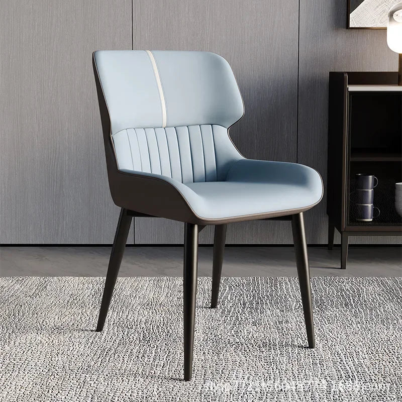 Nordic Dining Chairs Beige Ergonomics Bedroom Furniture Padded Backrest Living Room Lounge Chair Sillas De Comedor Hotel