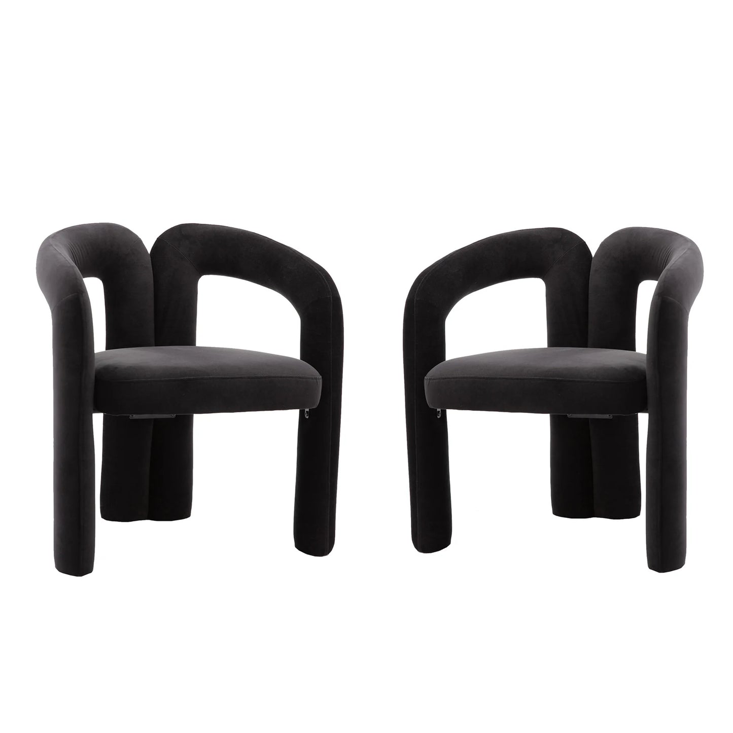 LVHOM Set of 2 Modern Velvet Dining Chairs for Living Room and Kitchen, Padded Dining Chairs with Hollow Back, Leisure Chair