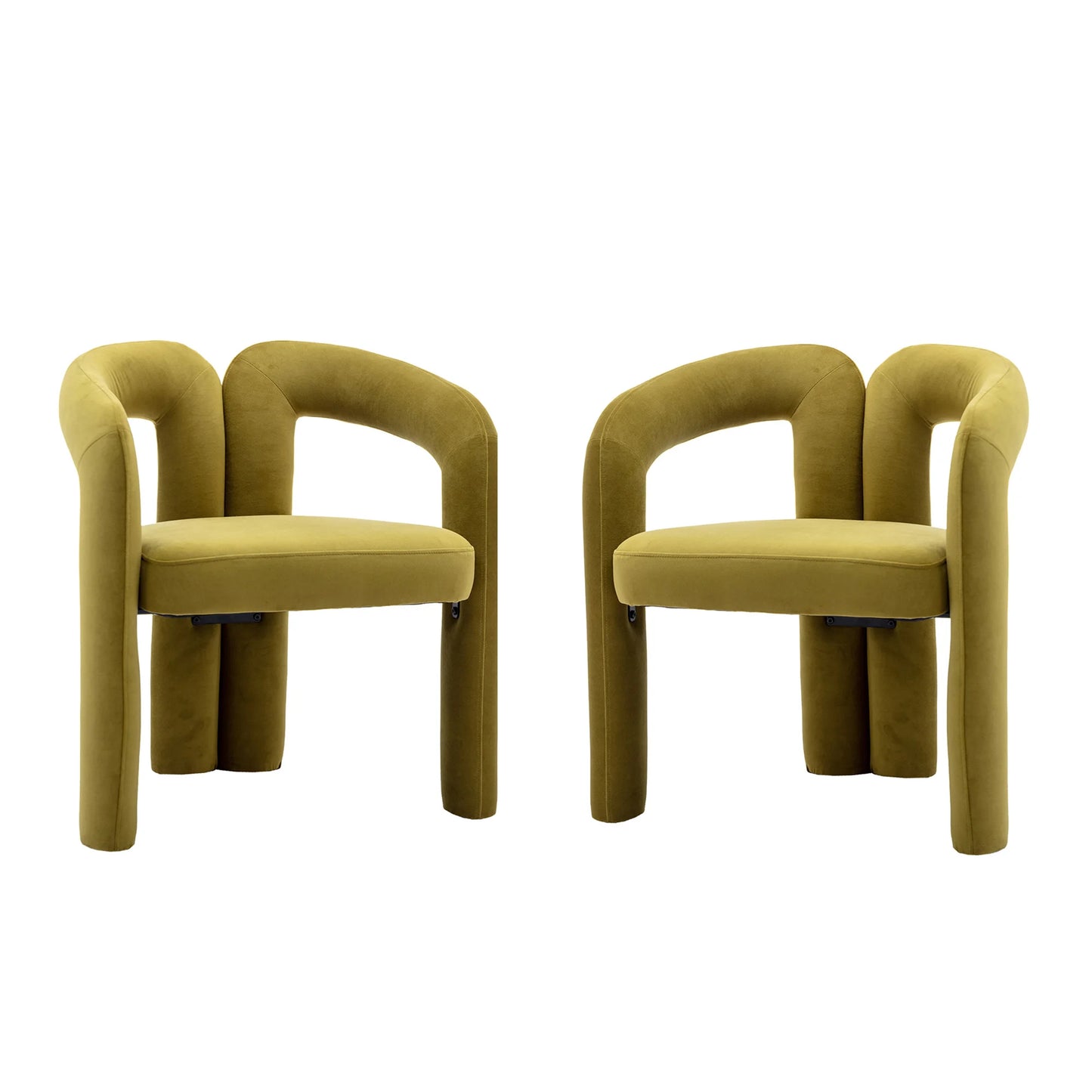 LVHOM Set of 2 Modern Velvet Dining Chairs for Living Room and Kitchen, Padded Dining Chairs with Hollow Back, Leisure Chair