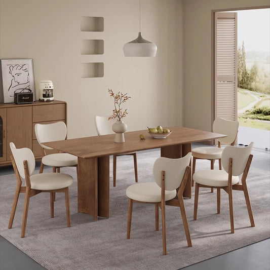 Solid Wood Nordic Fashion Dining Chair Modern Minimalism Stylish Home Lounge Armchair Mooi En Duurzaam Dining Room Furniture