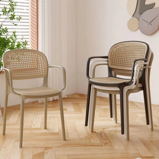 Dining Chairs Living Room Kitchen Dresser Chairs Events Mid-century Design Armchair Rattan Sillas Para Comedor Home Furniture