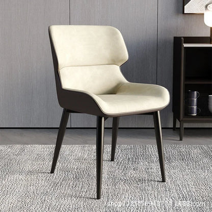 Nordic Dining Chairs Beige Ergonomics Bedroom Furniture Padded Backrest Living Room Lounge Chair Sillas De Comedor Hotel