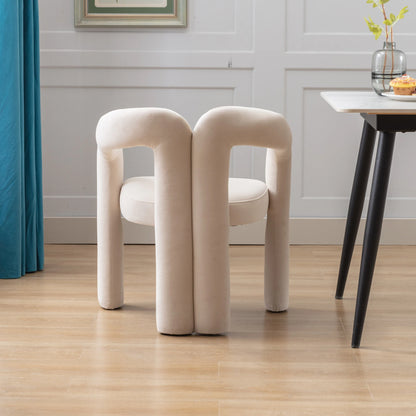 LVHOM Set of 2 Modern Velvet Dining Chairs for Living Room and Kitchen, Padded Dining Chairs with Hollow Back, Leisure Chair